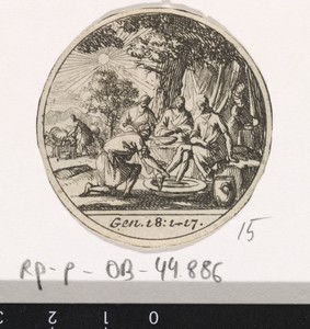 Abraham wast de voeten van de drie engelen