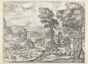 Abraham wast de voeten van de drie engelen