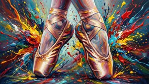 Abstract Ballet Shoe Splatter