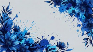 Abstract Blue Floral Border
