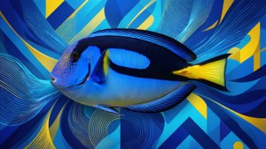 Abstract Blue Tang Art