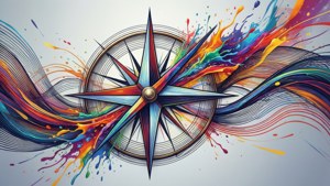 Abstract Colorful Compass Design