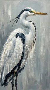 Abstract Egret Art