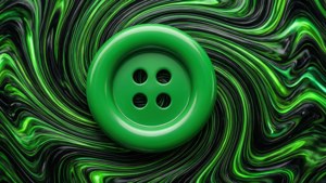 Abstract Green Button Swirl