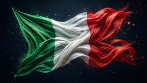 Abstract Italian Flag Ribbons