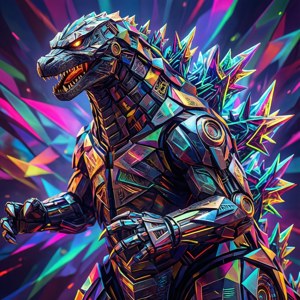 Abstract Mechagodzilla Art