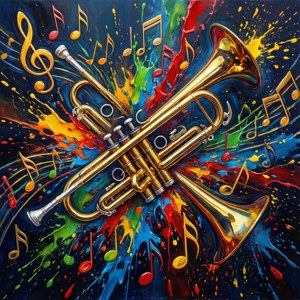 Abstract Music Notes Art