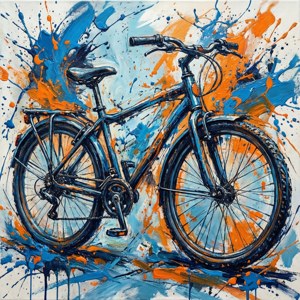 Abstract Paint Splatter Bike