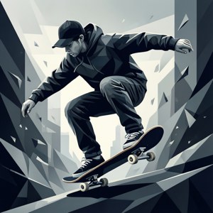 Abstract Skateboarder SVG