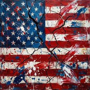 Abstract Splatter Flag