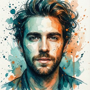 Abstract Watercolor Portrait
