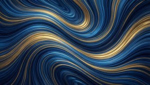 Abstract Waves Blue Gold