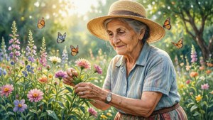 Abuela in Garden
