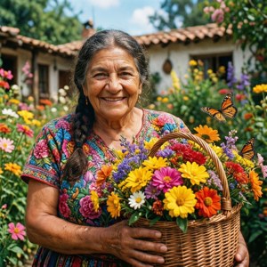 Abuela with Flowers
