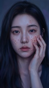 Acne Portrait Touching