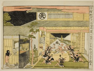 Act X (Judanme), from the series "Perspective Pictures of the Storehouse of Loyal Retainers (Uki-e kanadehon Chushingura)"