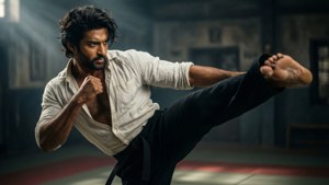 Action Kick in Dojo