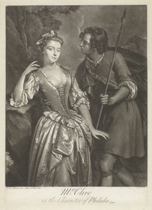 Actrice Catherine Clive in rol van Phillida