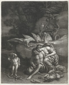Adonis sterft in de armen van Venus