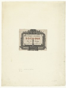 Adreskaart van prenthandel Rochoux in Parijs