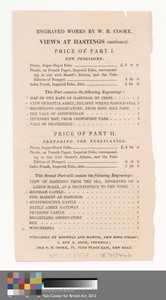 Advertisement for Part I of 'Views at Hastings'