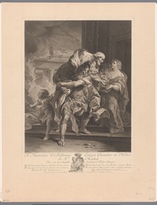 Aeneas redt zijn vader Anchises uit het brandende Troje