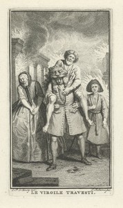 Aeneas redt zijn vader uit het brandende Troje