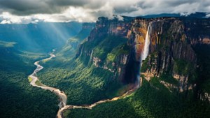 Aerial Angel Falls River View