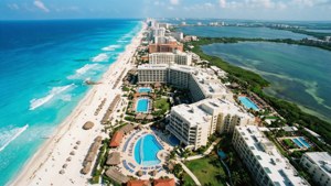 Aerial Cancun Hotel Zone