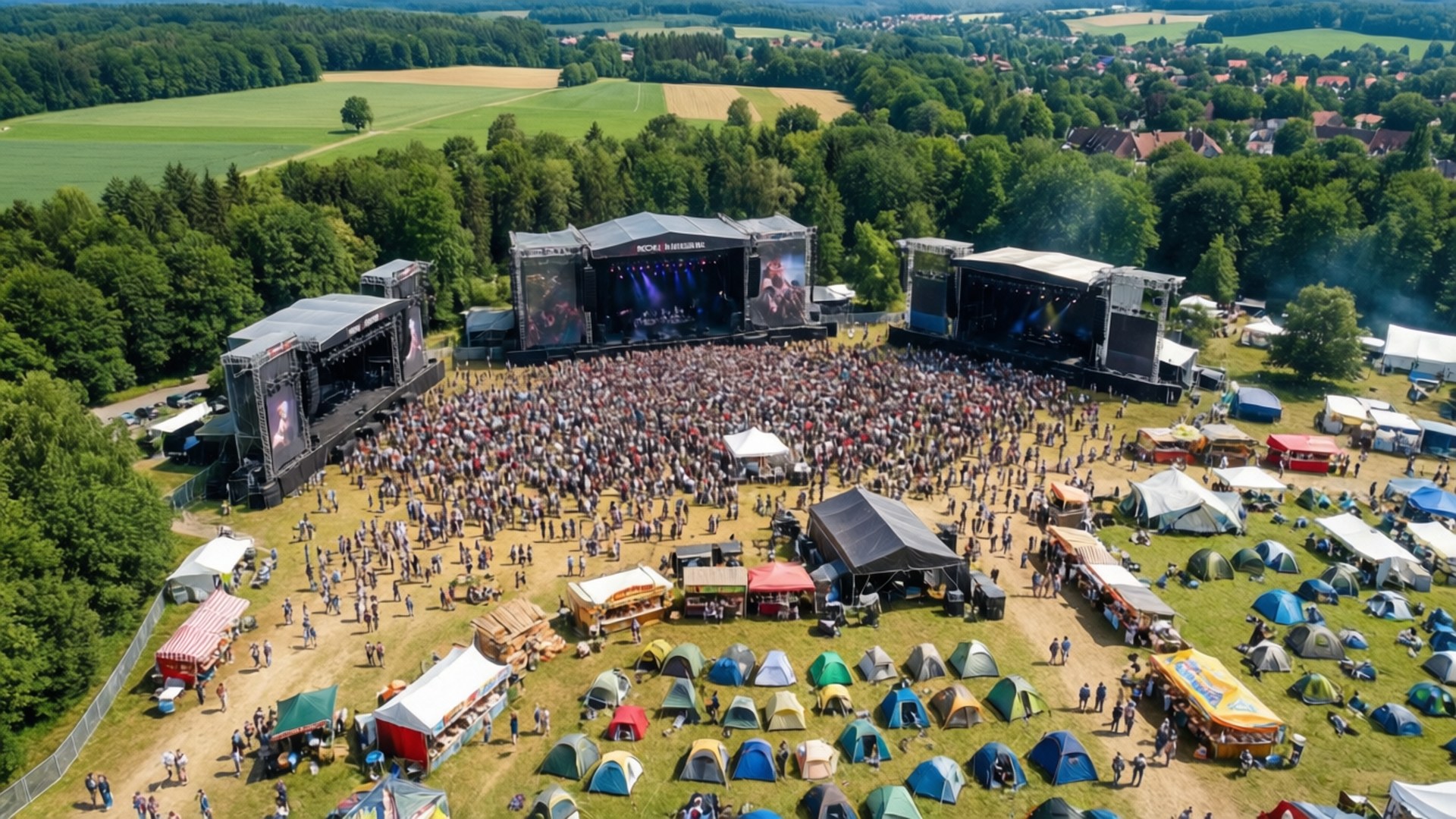 Aerial Festival Grounds by Wallpapers.art Studio