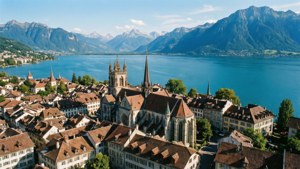 Aerial Lausanne Cathedral