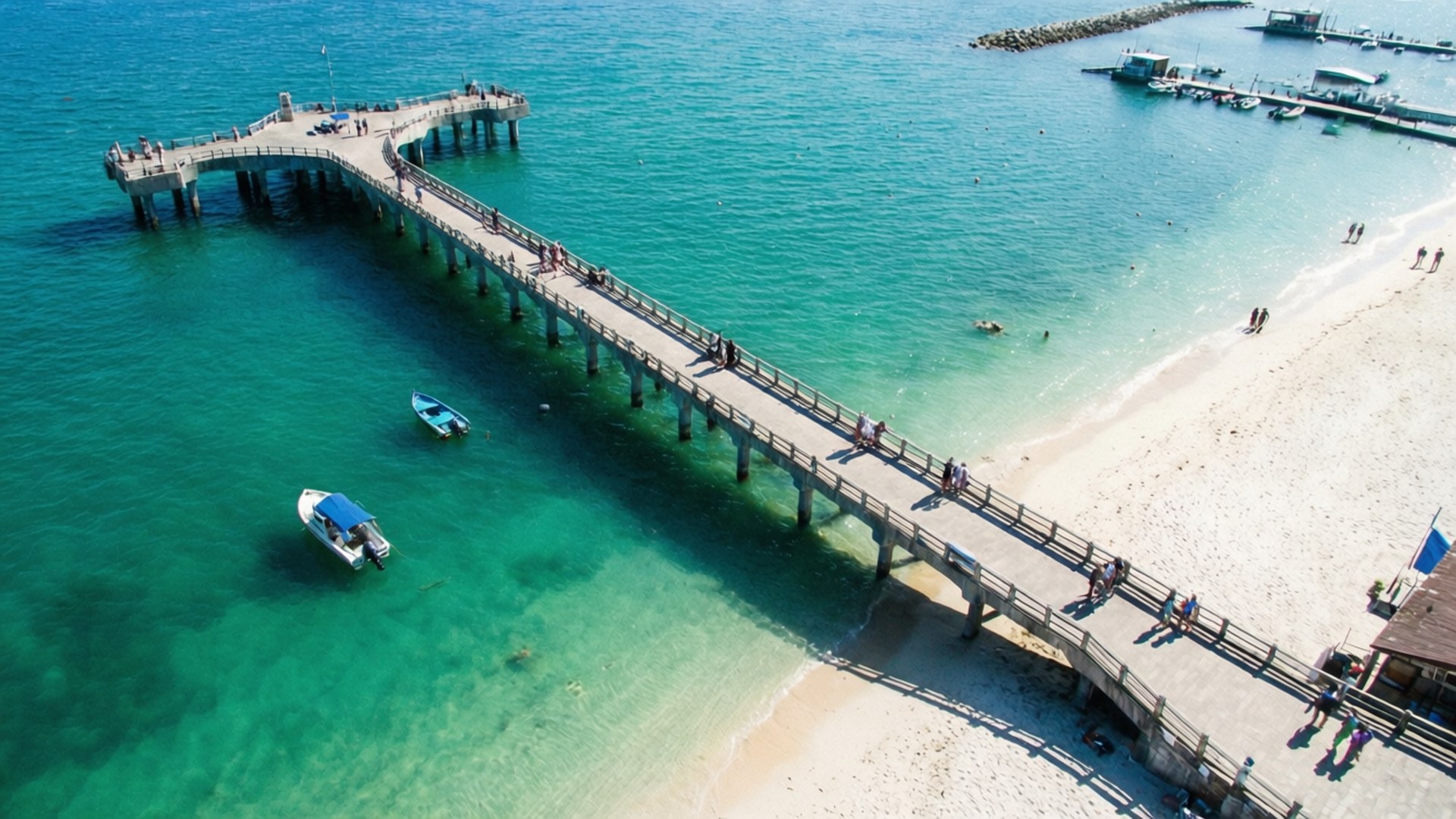 Aerial Pier Curve by Wallpapers.art Studio