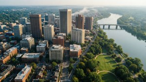 Aerial Richmond Downtown