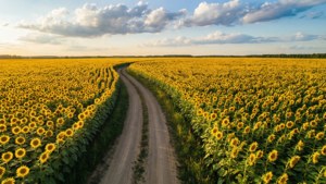 Aerial Sunflower Road