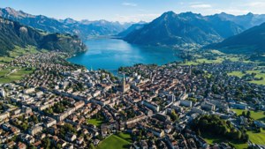 Aerial Thun Cityscape