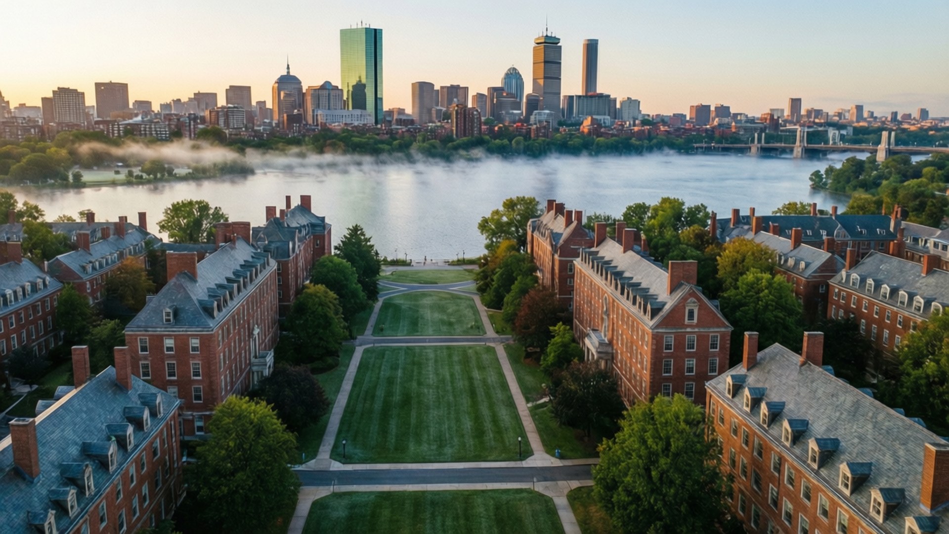 Aerial View Across the Charles by Wallpapers.art Studio