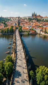 Aerial View of Charles Bridge