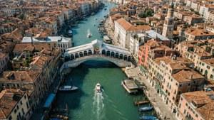 Aerial View of Rialto Bridge