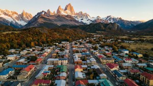 Aerial Village and Peaks