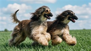 Afghan Hounds Running