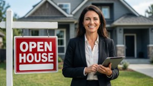 Agent with Open House Sign
