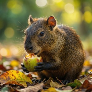 Agouti Eating Fruit