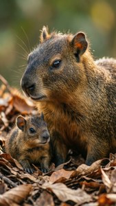 Agouti Mother and Baby