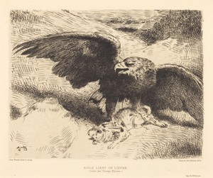 Aigle Liant un Lièvre (An Eagle Pouncing on a Hare)