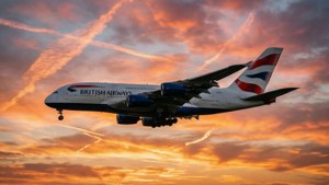 Airbus A380 at Sunset