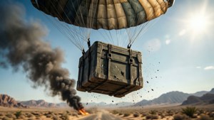 Airdrop Over Desert
