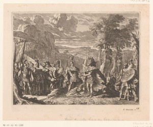 Ajax en Odysseus twisten om de wapens van Achilles