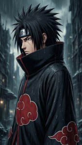 Akatsuki Sasuke in Rain