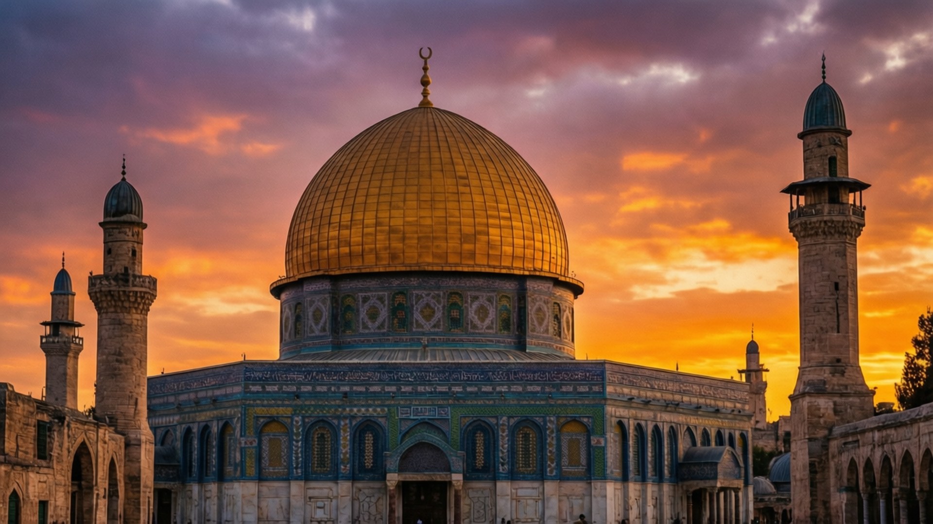 Al-Aqsa Sunset Majesty by Wallpapers.art Studio