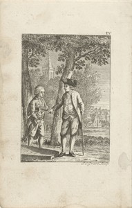 Alcimor en Philantropus discussiëren bij het graf van Werther
